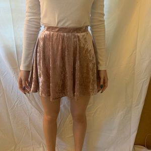 Pink Velvet Skater Skirt